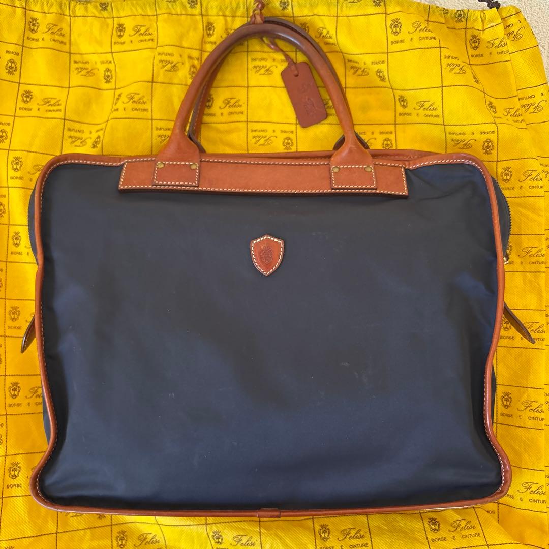 Felisi フェリージ ナイロン/レザー ブリーフケース 1724DS 濃紺