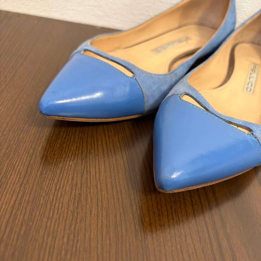 PELLICO スウェード　ブルー　 ポインテッドトゥ 36