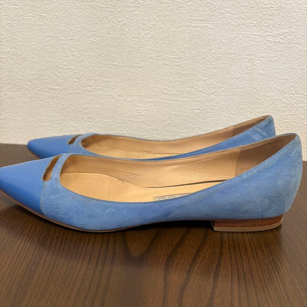 PELLICO スウェード　ブルー　 ポインテッドトゥ 36