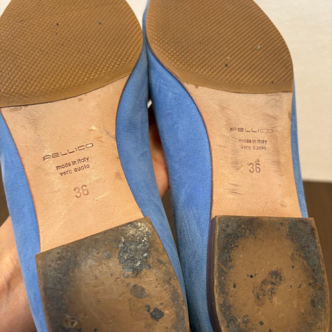 PELLICO スウェード　ブルー　 ポインテッドトゥ 36