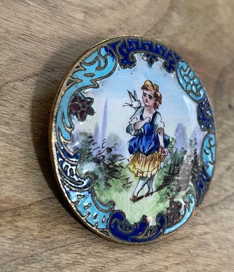 たかまま様　⬇️【希少】アンティーク エナメル手書き　ボタン