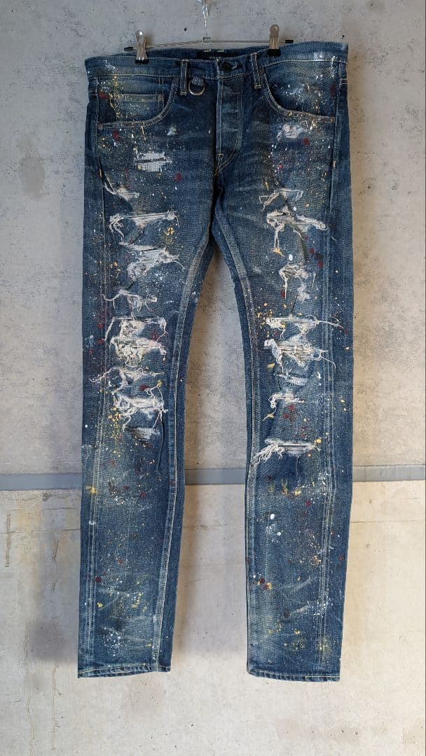 32インチ OVERDESIGN ダメージ スキニー デニム オーバーデザイン