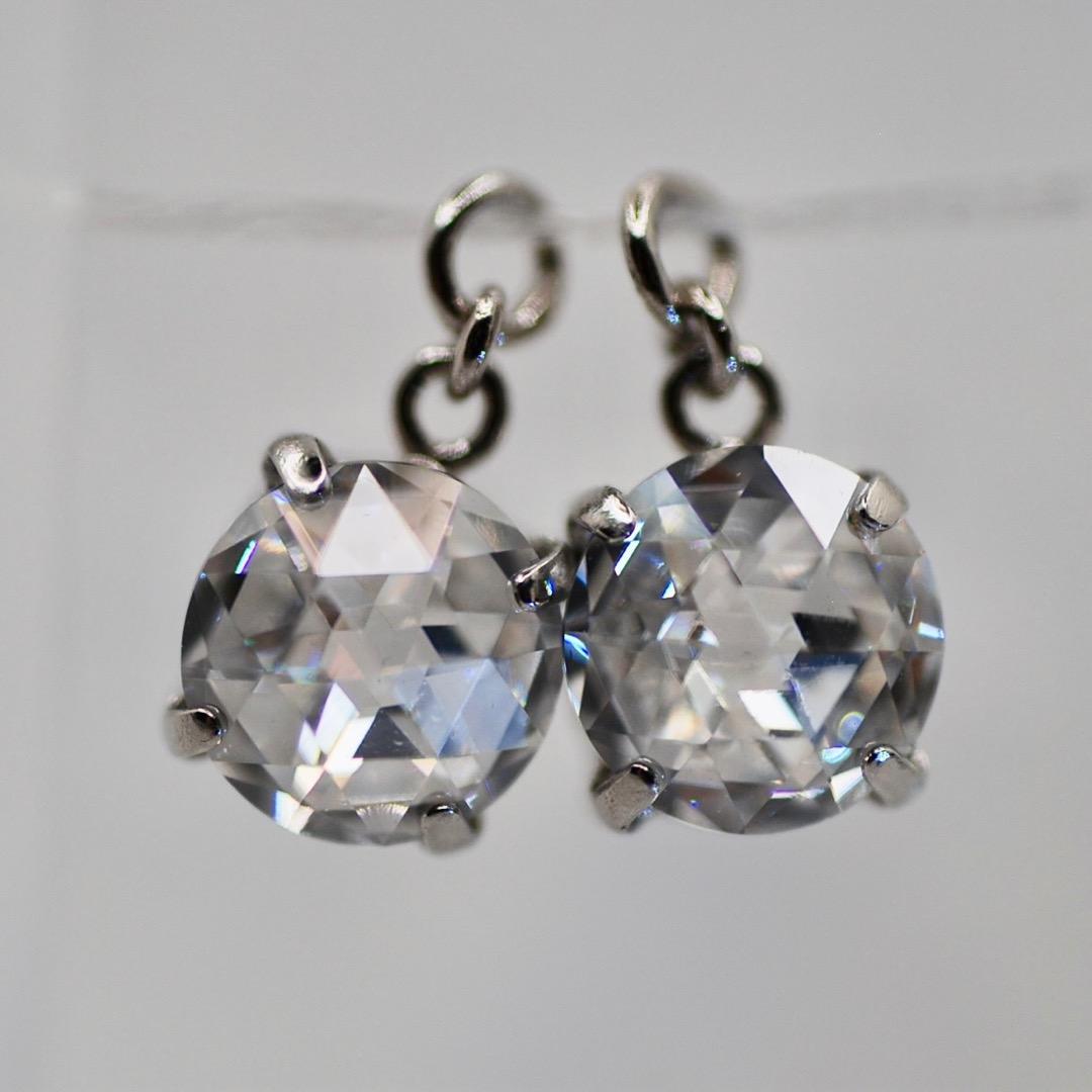 ローズカット5mmモアサナイトPt900ピアスチャーム