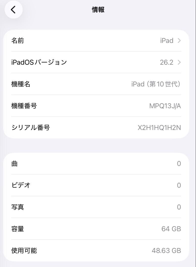 iPad 第10世代 64GB Wi-Fiモデル ブルー