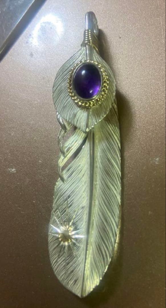 STUDIO MATILDA 上銀アメジスト付きフェザー　“Hydragen”
