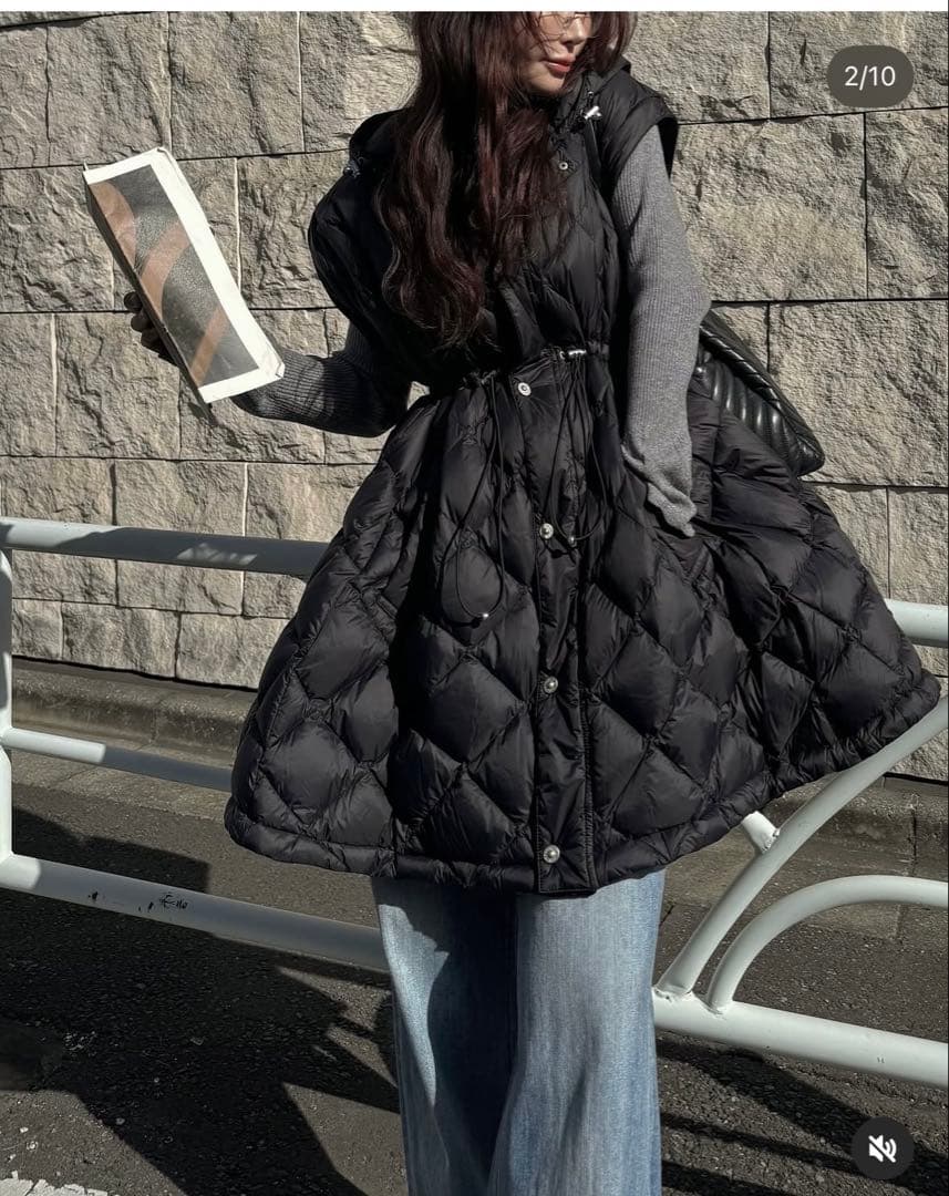 willfully×TAIONコラボ ダウンコート ブラックS