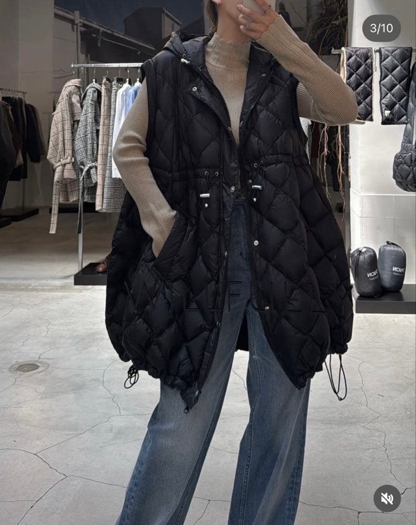 willfully×TAIONコラボ ダウンコート ブラックS