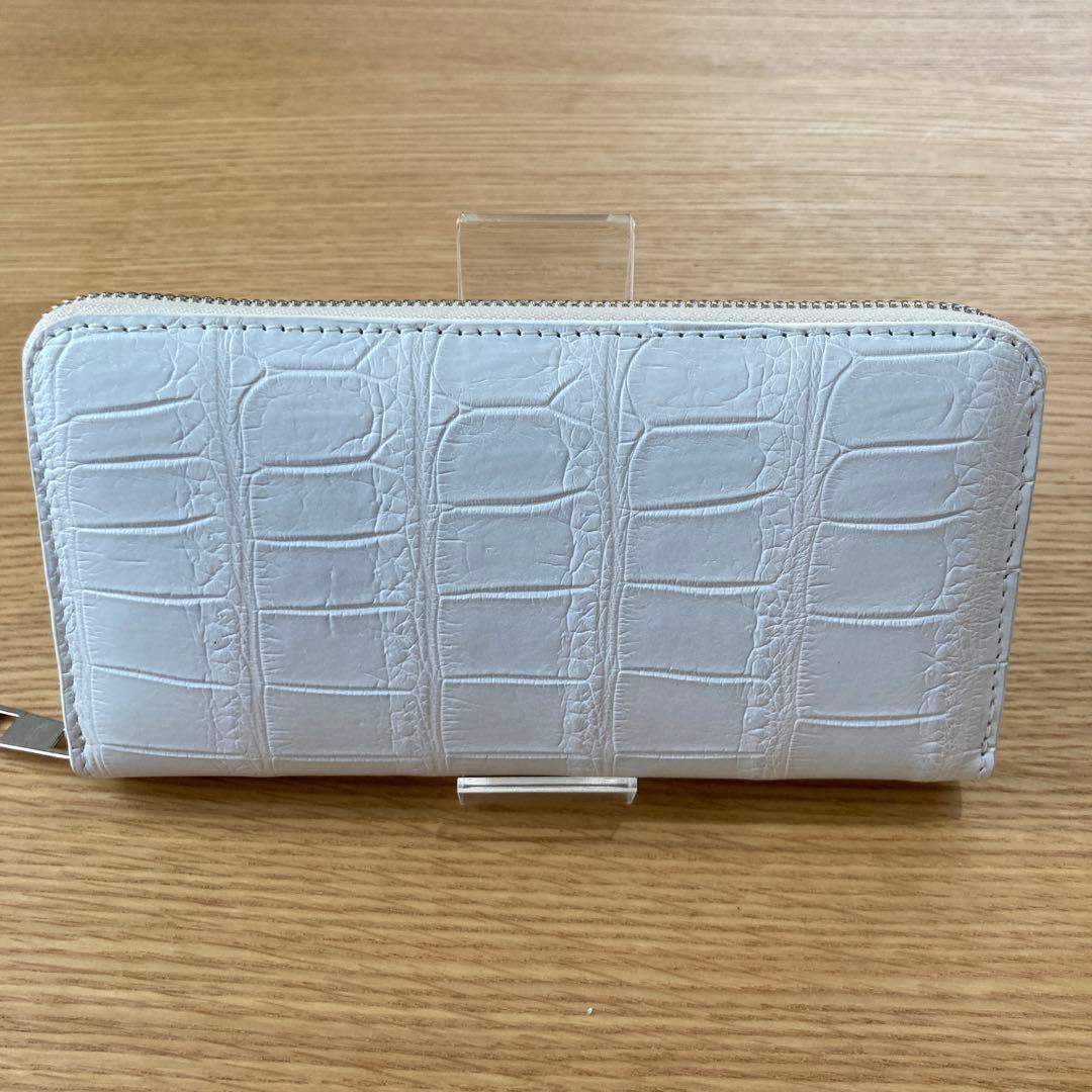 【値下げ】クロコダイル　長財布 白 ヒマラヤクロコダイル リアルレザー