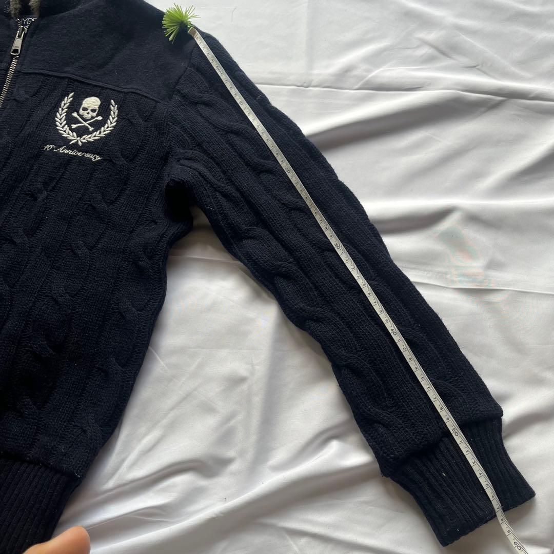 00s y2k hydrogen スカル ジップパーカー ファー archive