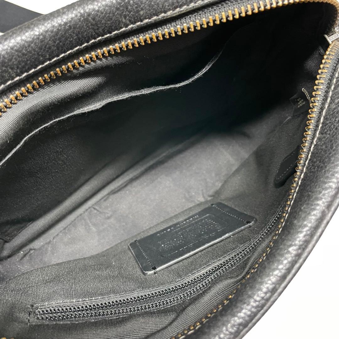 よ*ー様 COACH ブラック レザー ショルダーバッグ