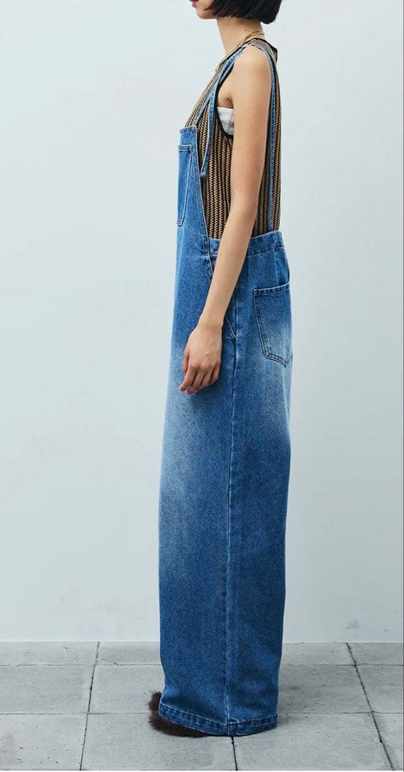 イアムアルファiamalphaデニムブルー オーバーオールのみ