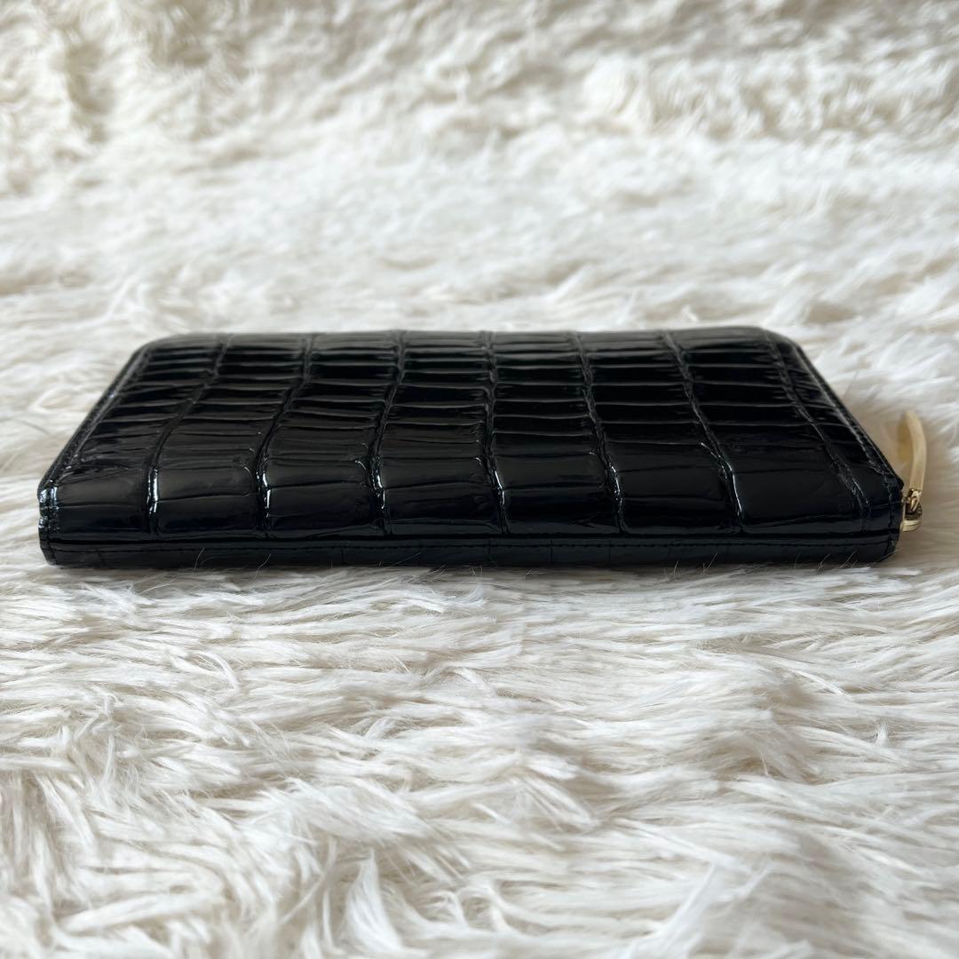 未使用級✨池田工芸　JRA クロコダイル　ポロサス　ゴールドパイソン　長財布　黒