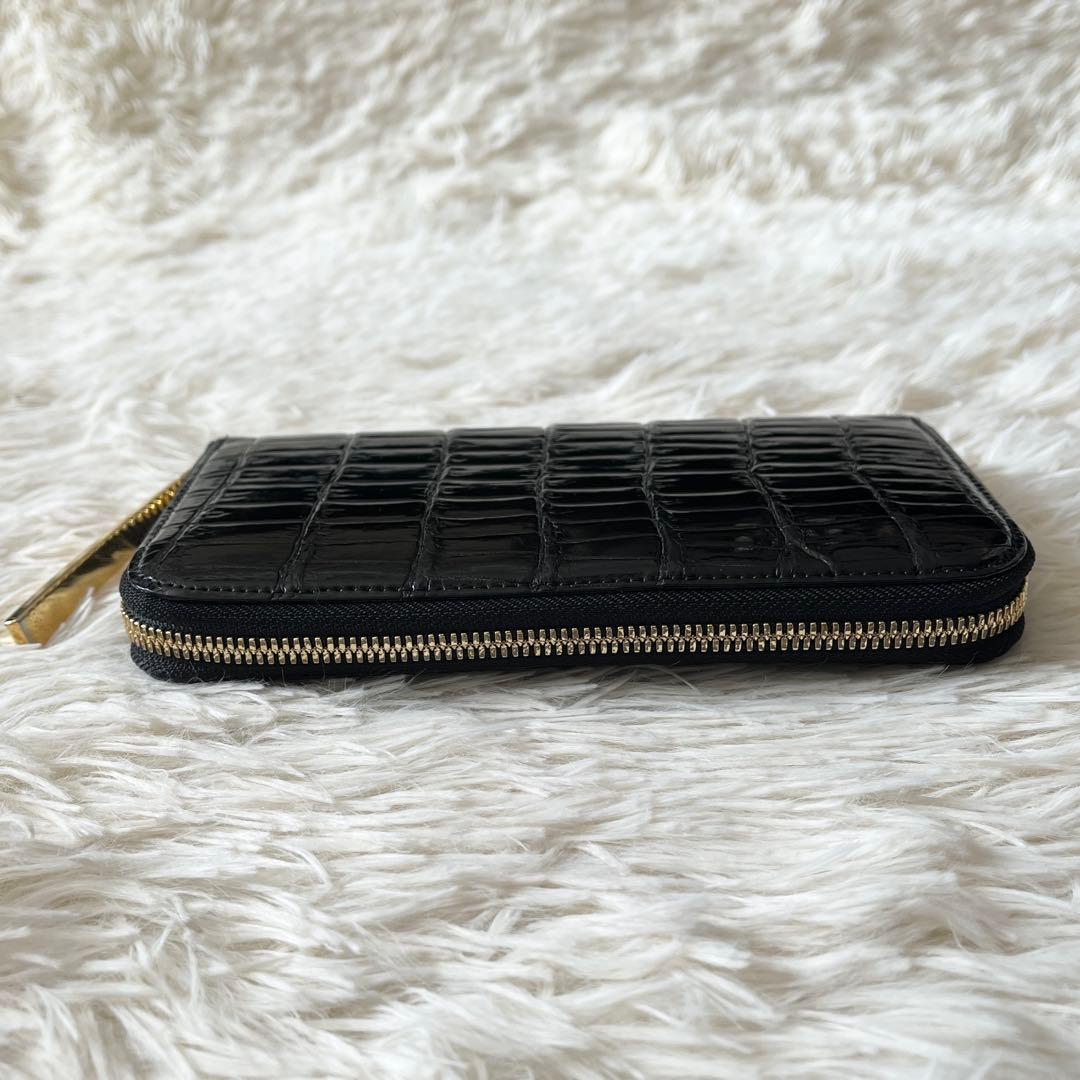 未使用級✨池田工芸　JRA クロコダイル　ポロサス　ゴールドパイソン　長財布　黒