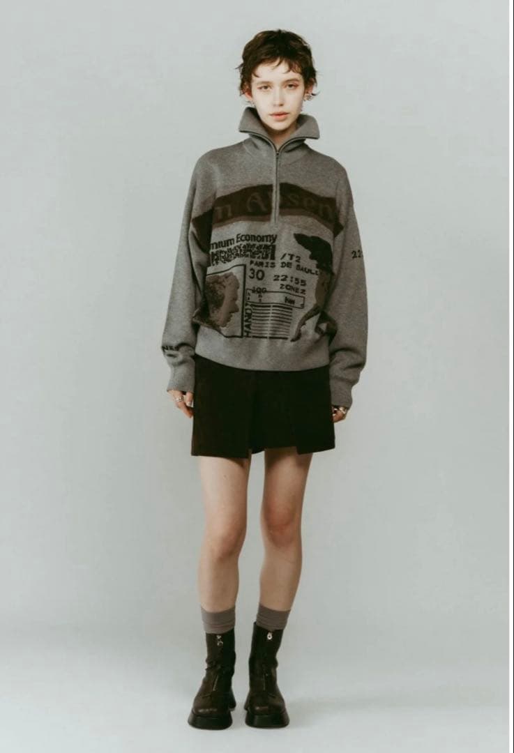 トップス Knuth Marf concept jacquard knit/gray