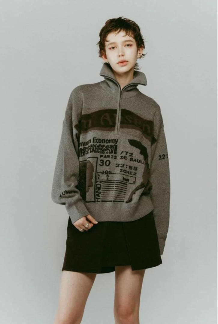 トップス Knuth Marf concept jacquard knit/gray