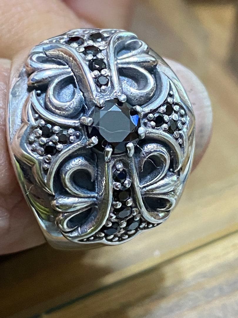 クロムハーツ　KEEPER RING リング　22号シルバー925 オニキス