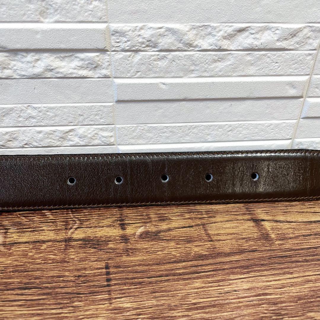 美品 セリーヌ レザー ベルト トリオンフ バックル リバーシブル ブラック.