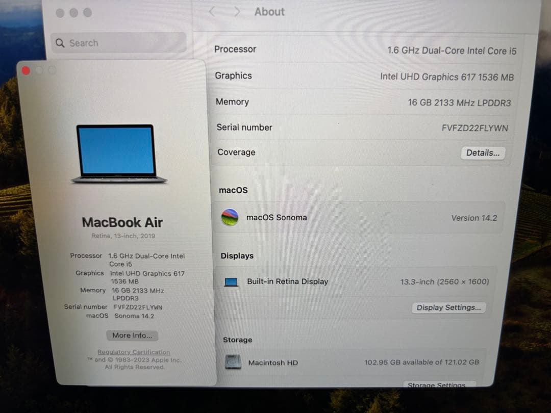 MacBook Air 13インチ　A1932 メモリー16GB USキー