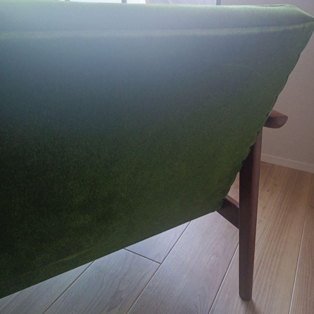 カリモク60 ｋチェア ２シーターモケットグリーン