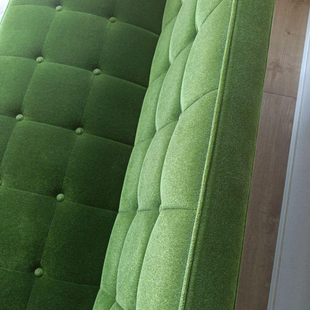 カリモク60 ｋチェア ２シーターモケットグリーン