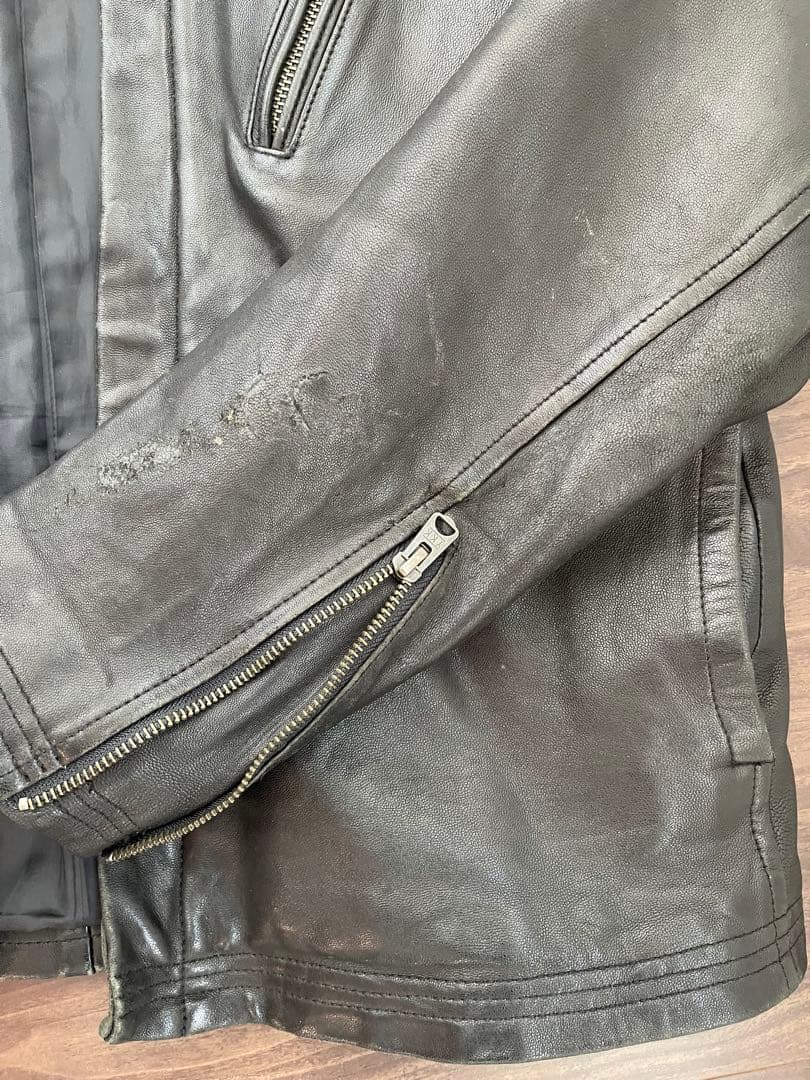 AVIREX フード付きレザージャケット XL