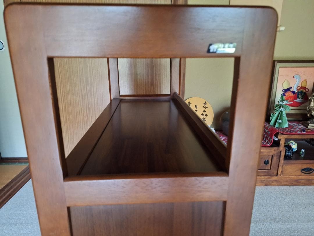 美品！Karimoku カリモク家具 木製 電話台 キャビネット 飾り棚