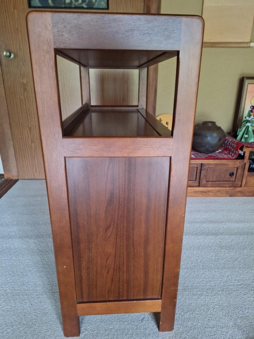 美品！Karimoku カリモク家具 木製 電話台 キャビネット 飾り棚