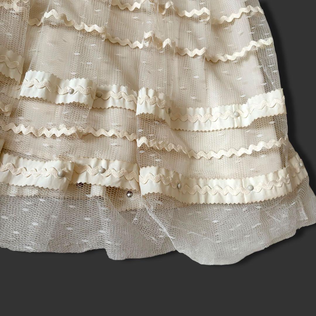 レッドヴァレンティノ チュール レース 装飾 ロングスカート