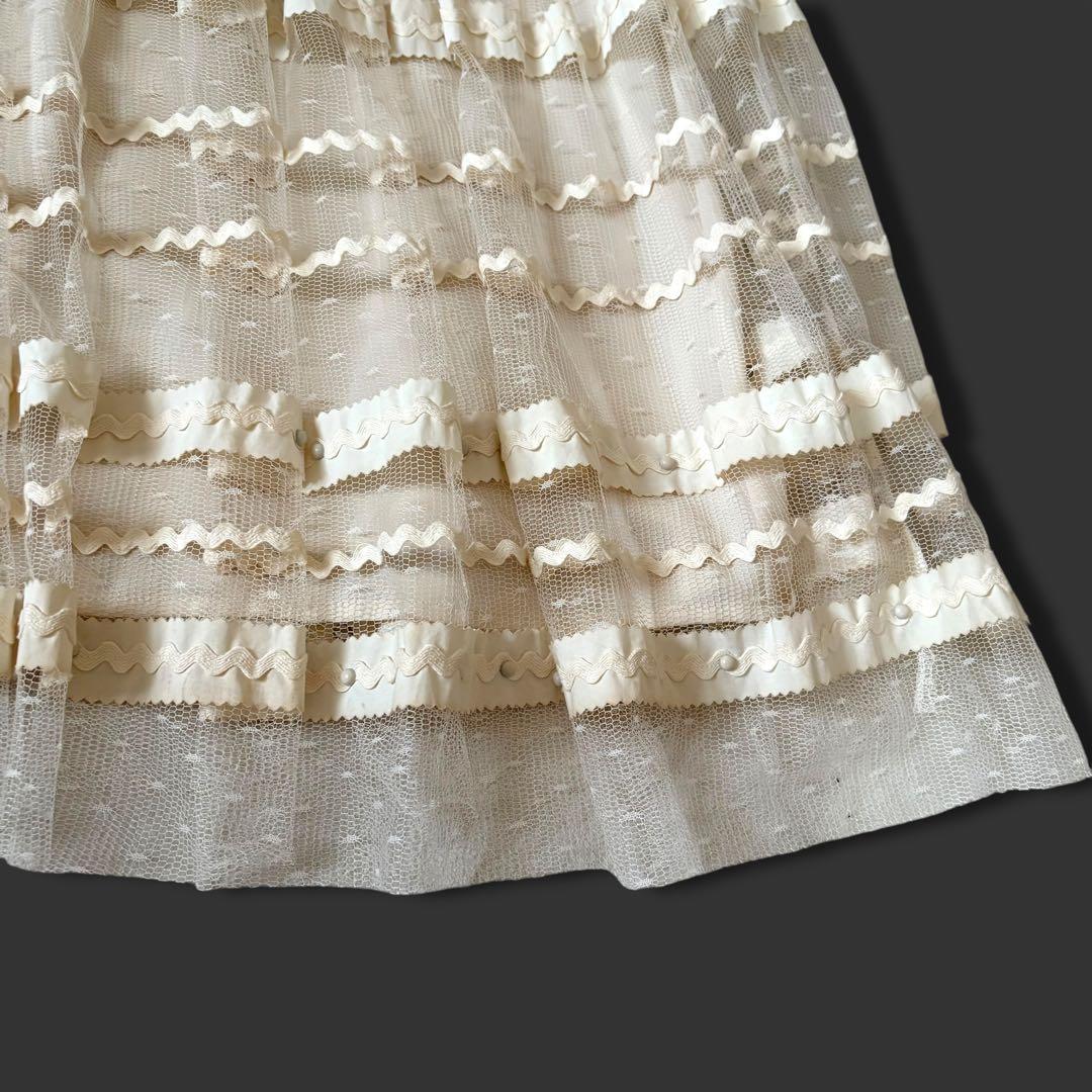 レッドヴァレンティノ チュール レース 装飾 ロングスカート