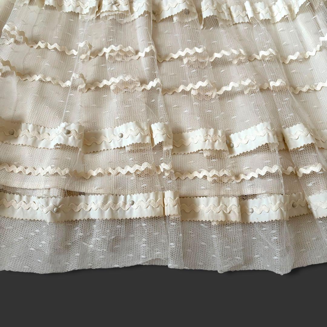 レッドヴァレンティノ チュール レース 装飾 ロングスカート