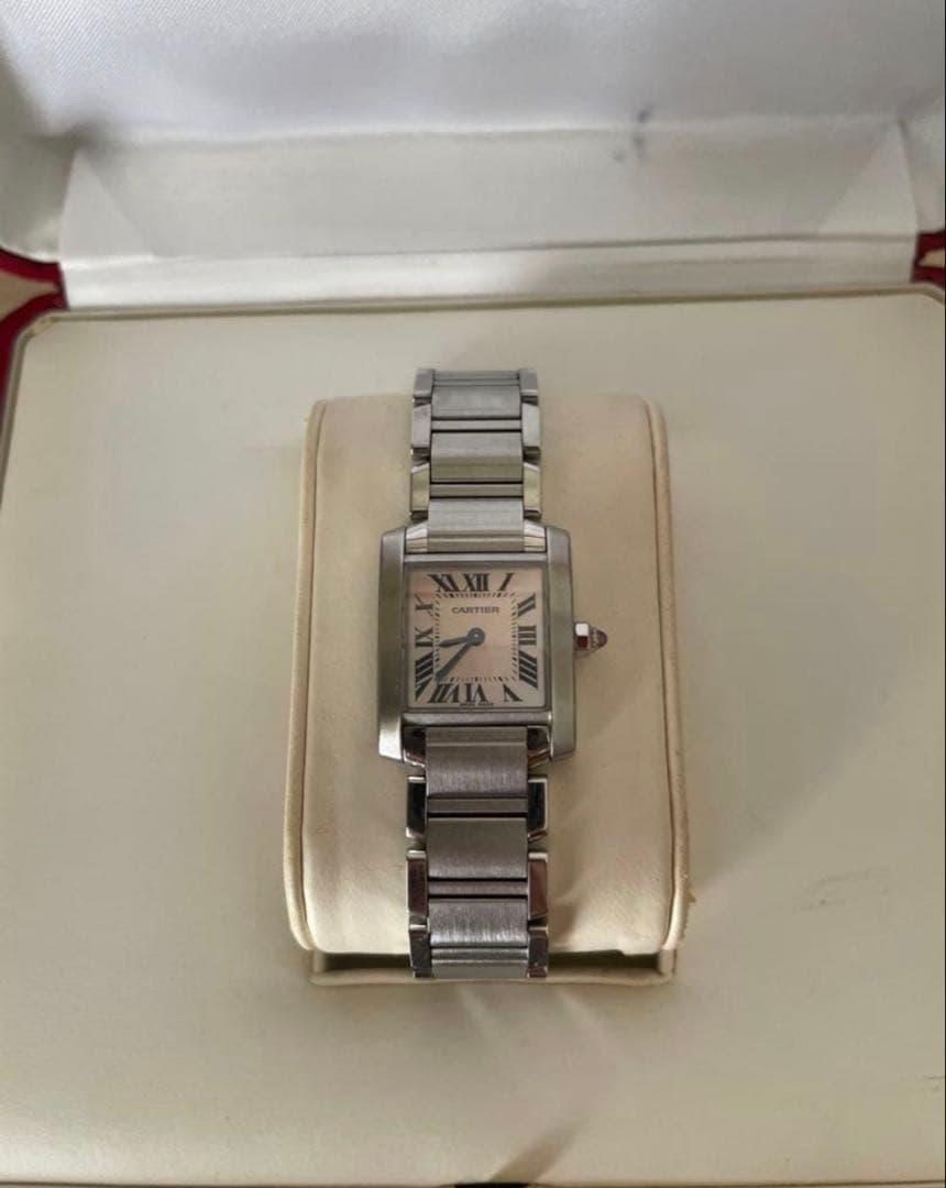 美品　Cartier カルティエ　タンクフランセーズ　SM ピンクシェル