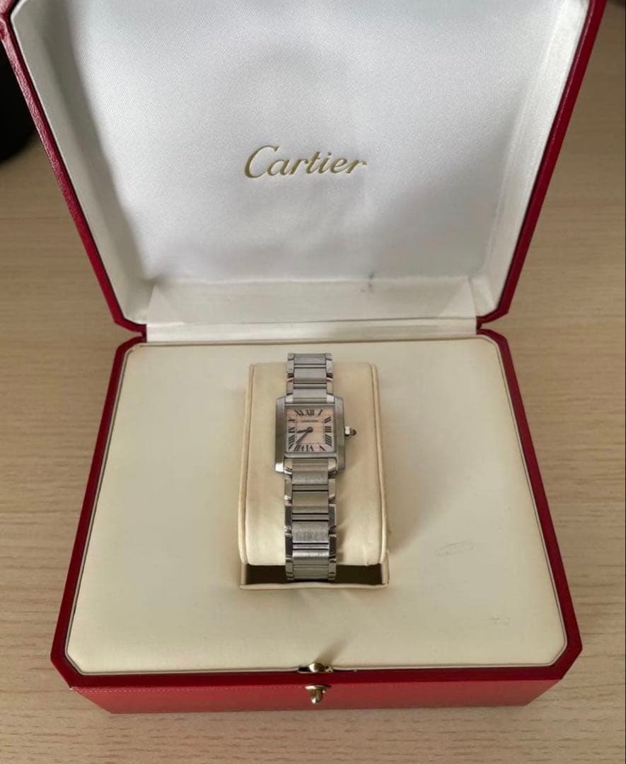 美品　Cartier カルティエ　タンクフランセーズ　SM ピンクシェル