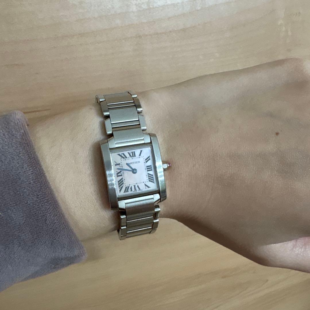 美品　Cartier カルティエ　タンクフランセーズ　SM ピンクシェル