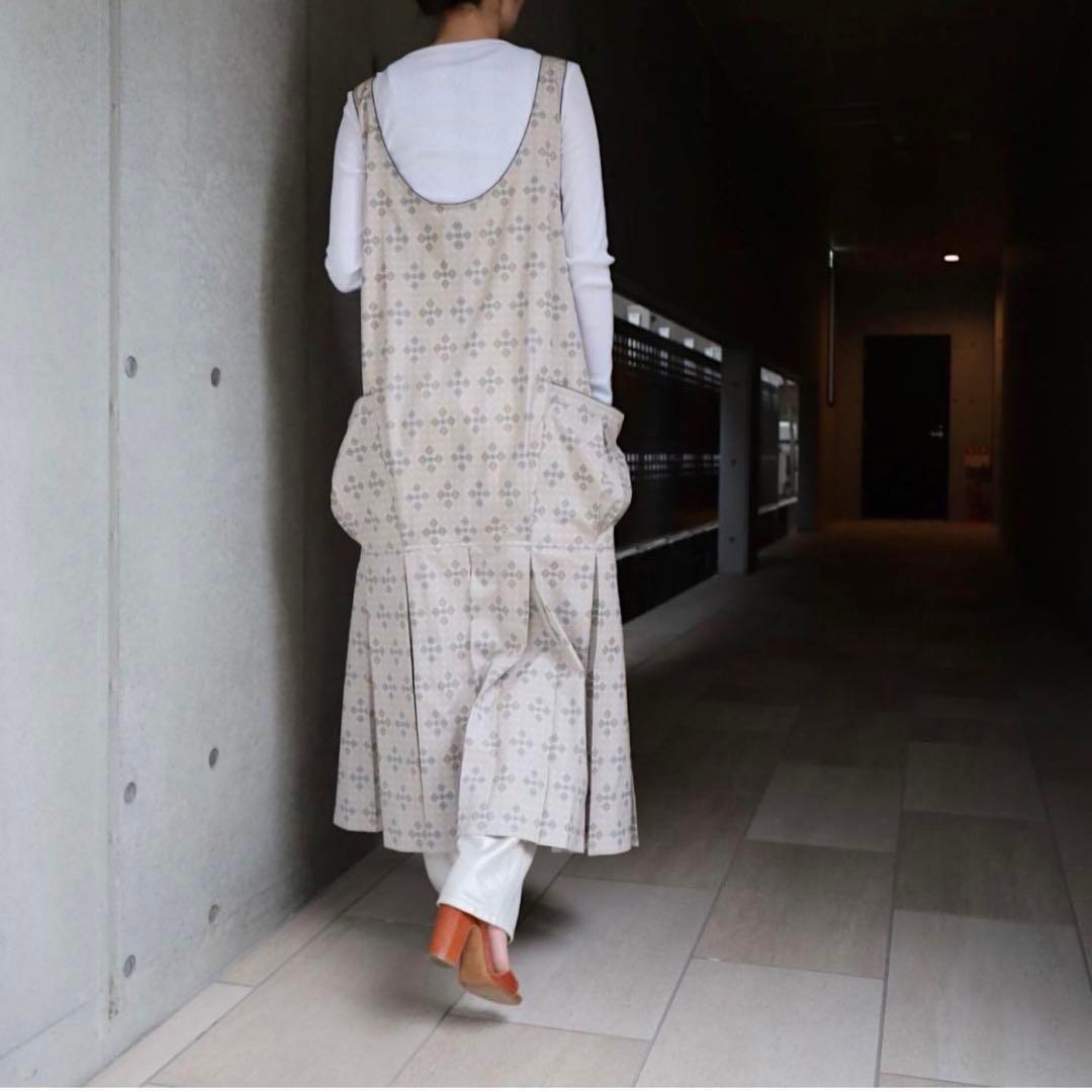 JUN MIKAMI 23SS ノースリーブプリントワンピース ベージュ