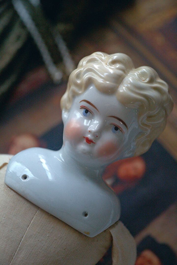 t*7様 アンティーク チャイナヘッドドール ビスクドール ドールハウス ドイツ