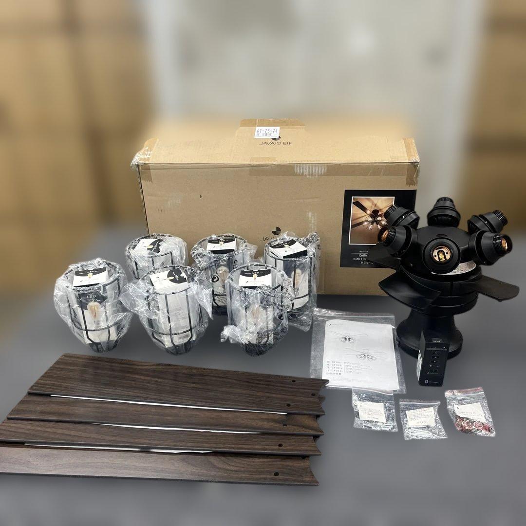 シーリングファン フィラメントLED 6灯 JE-CF048-BK ブラック