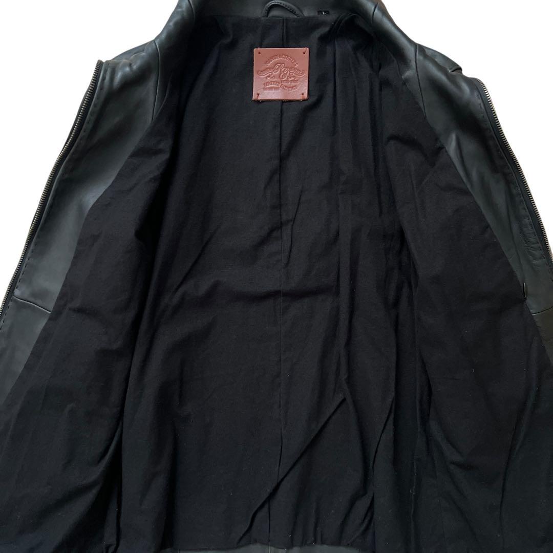 RETRO GRADE　ハイネックレザージャケット　シングルライダース　羊革　L