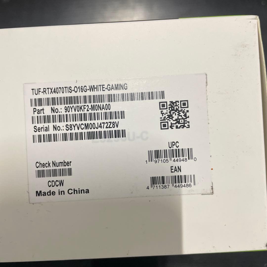 グラフィックボード・グラボ・ビデオカード TUF Gaming RTX 4070 Ti S 16GB White OC