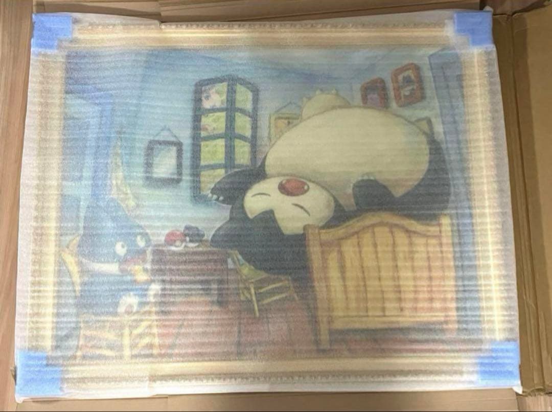 ゴッホ　カビゴン　ゴンベ　キャンバスアート　金枠　XLサイズ　証明書・シリアル付