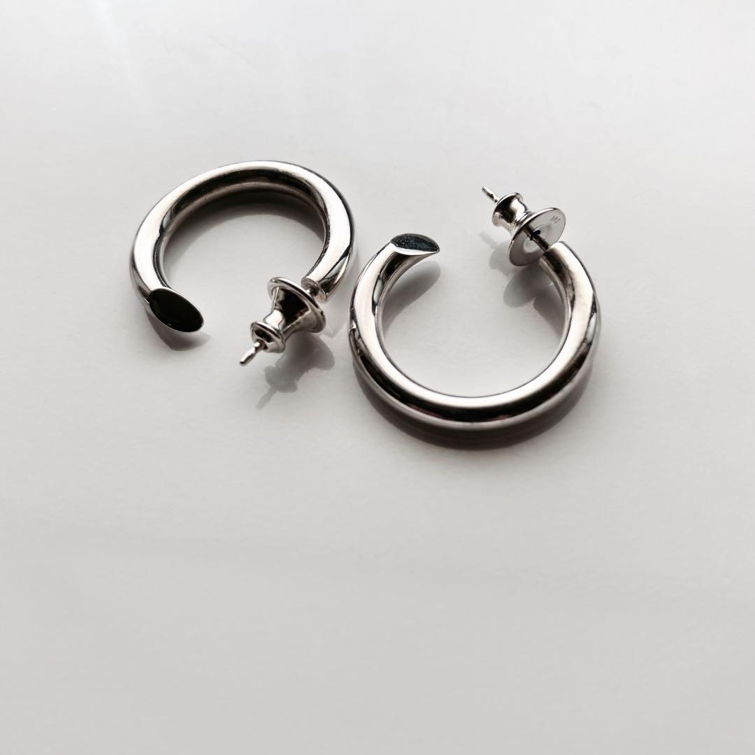 新品 【 3mm×21mm 】両耳用 シルバー925 フープピアス