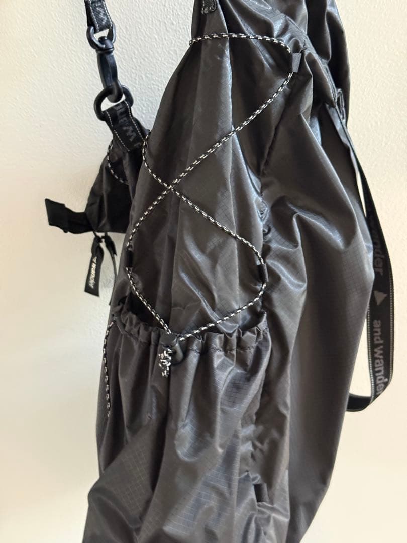 〈and wander〉sil tote bag トートバッグ 2way 黒