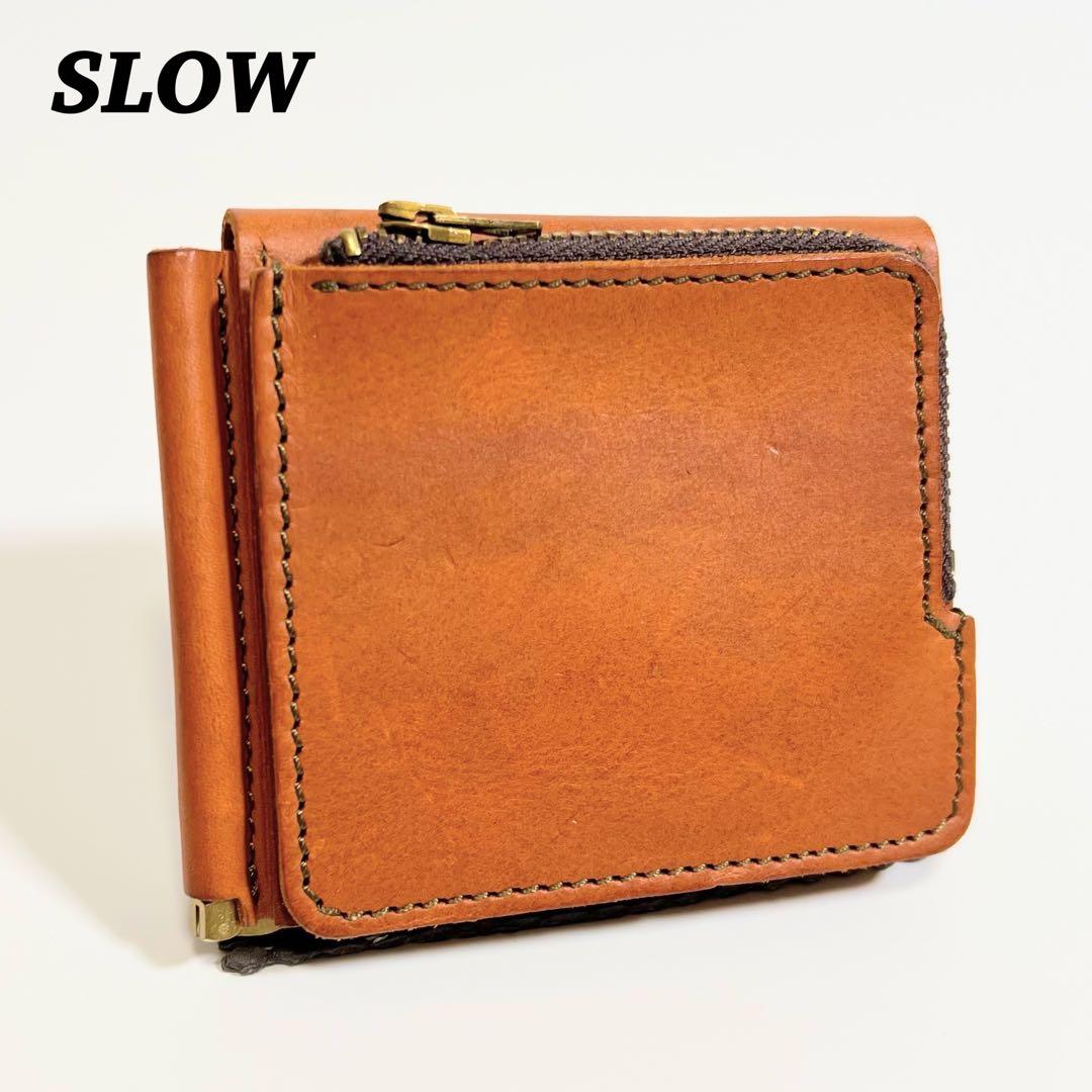 《希少》SLOW マネークリップ コンパクトウォレット 型押しロゴ