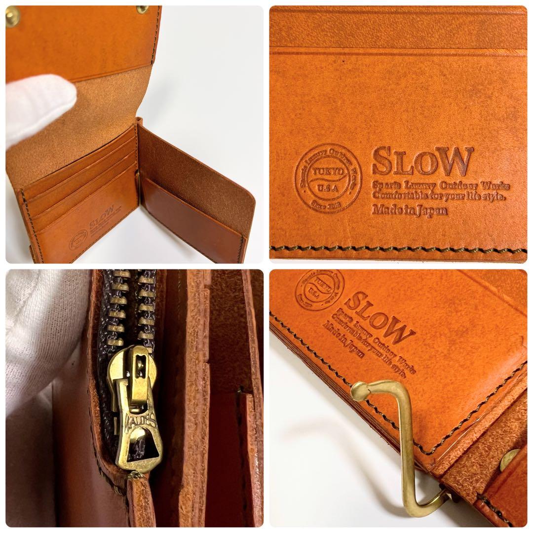 《希少》SLOW マネークリップ コンパクトウォレット 型押しロゴ