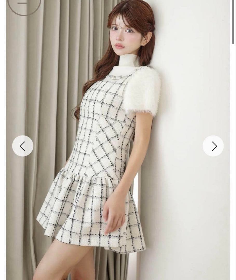Randy Étoile Check tweed ワンピース Mさ