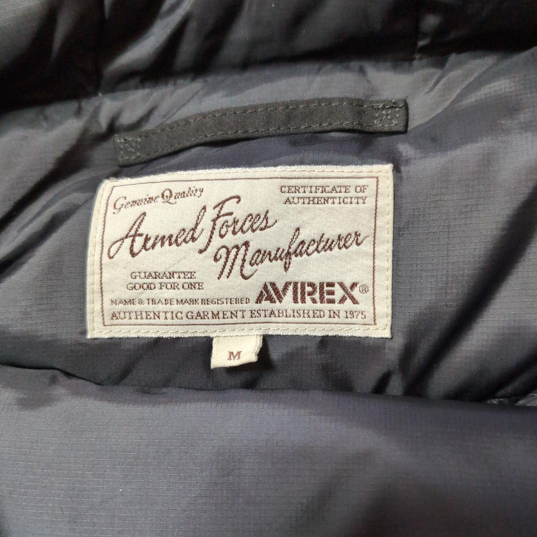 AVIREX フード付きダウンジャケット M ブラック