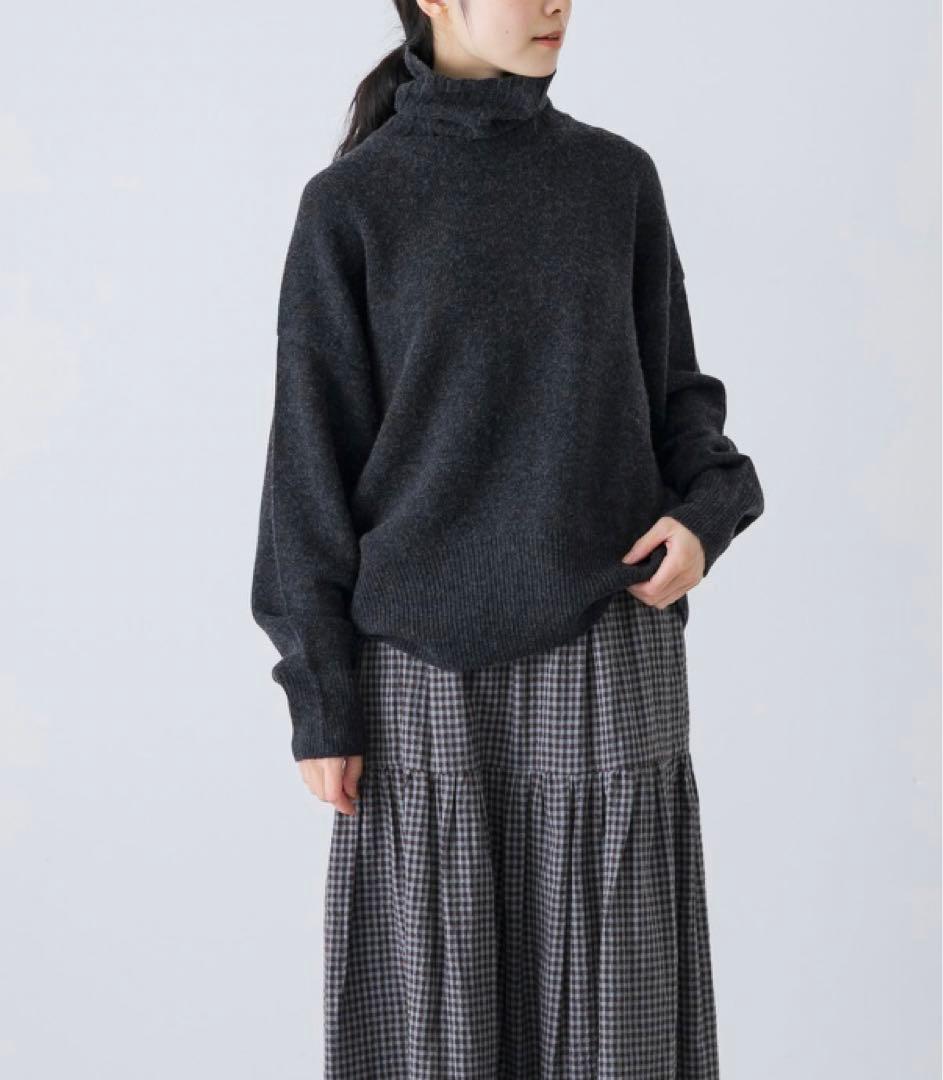 新品未使用＊かぐれハミルトンタートルニット＊チャコール