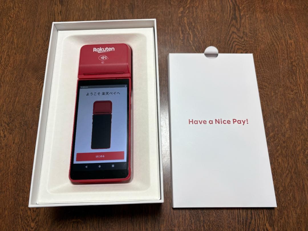★楽天ペイ ターミナル・赤 ・動作品・初期化済み・半年使用・元箱取説あり決済端末