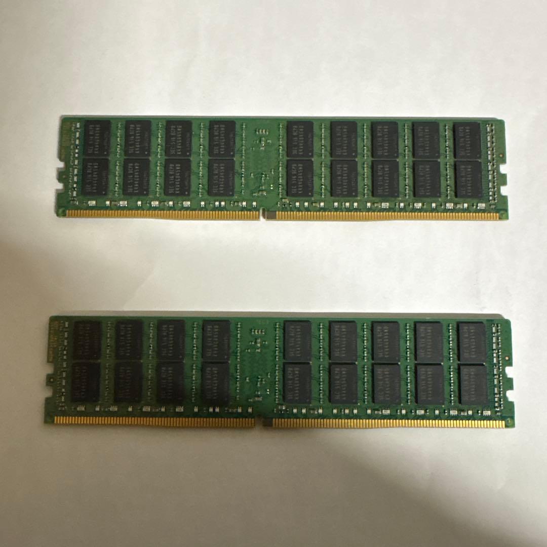 Samsung 16GB×2枚 計32GB DDR4 2133P ECCメモリ