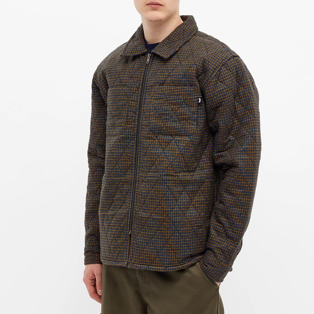 STUSSY MINI CHECK QUILTED ZIP SHIRT Sサイズ
