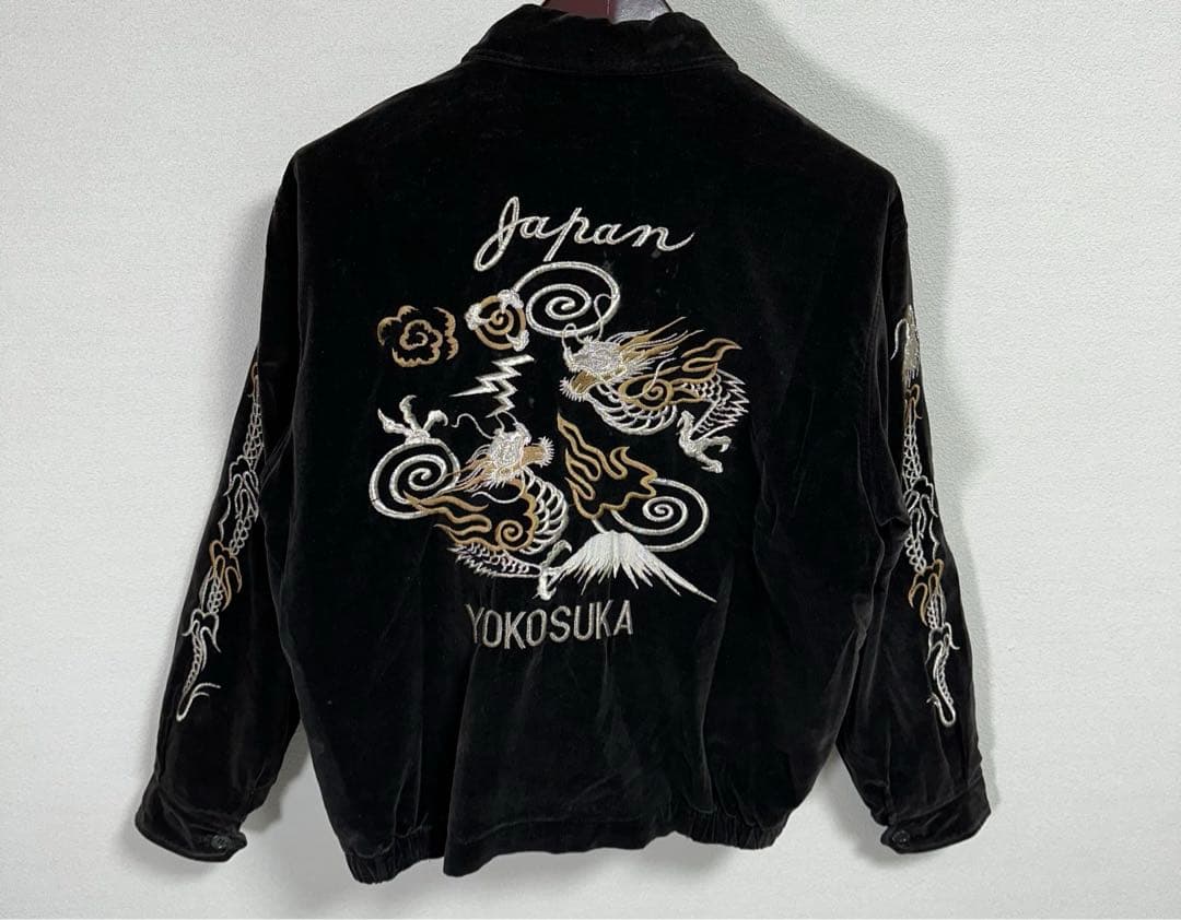 美品 90s 別珍 ベロア スカジャン 襟付き スイングトップ型 ヴィンテージ